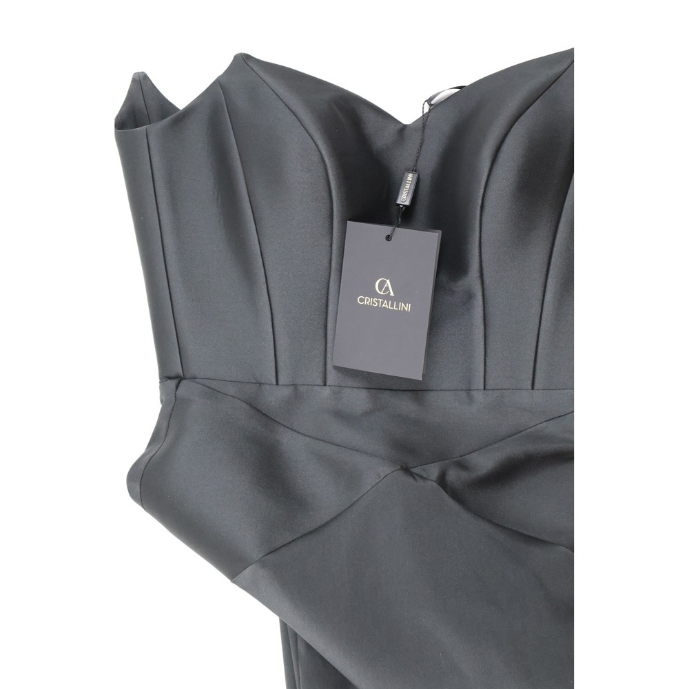CRISTALLINI Gown Mermaid Strapless Black Solid 4 NWT - Picture 5 of 16